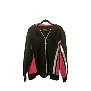 Venezia Black and Pink Hooded Jacket